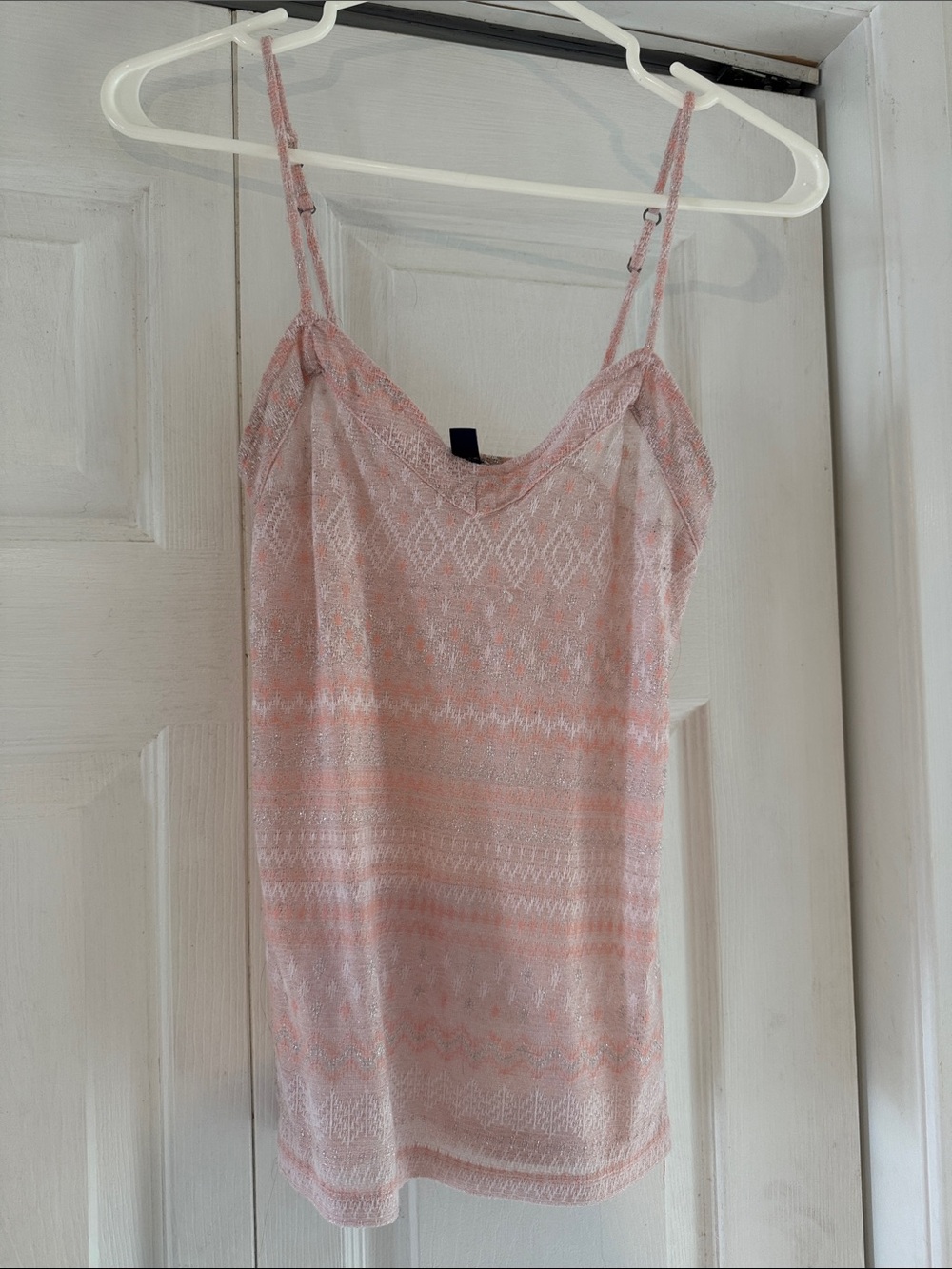 Vintage American Eagle Outfitters Blush Pink Metallic Knit Tank- xxsm